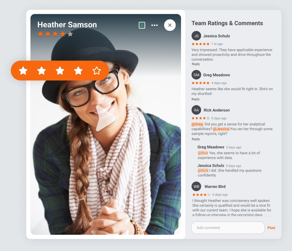 Rate, comment and collaborate on your candidates' videos-thumb