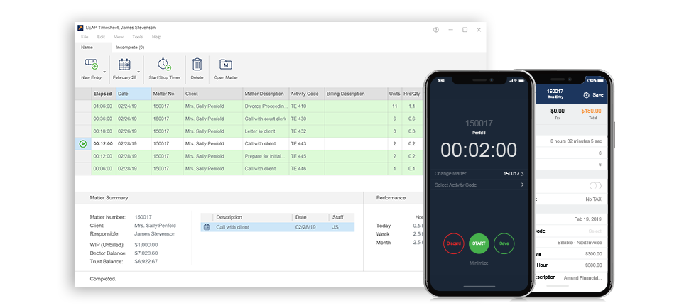 LEAP Software - Legal timesheet