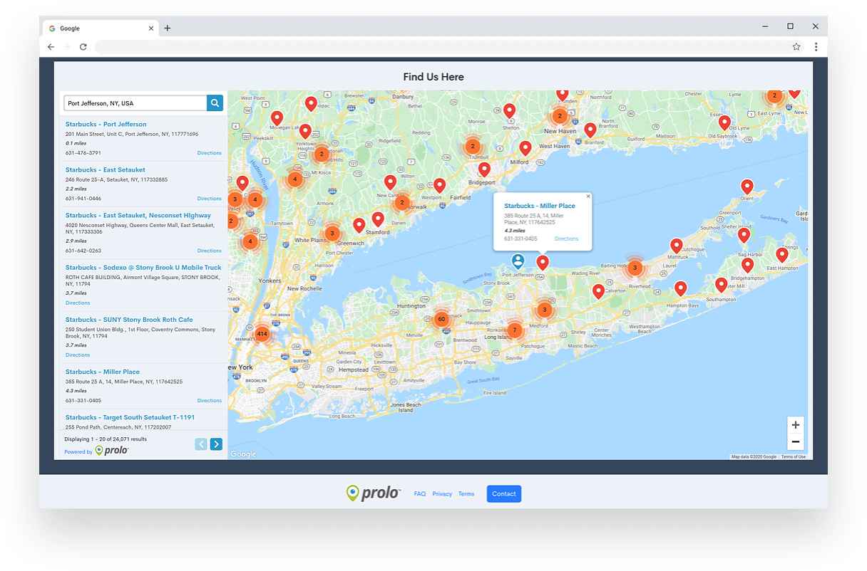 Clustering allows you to show a zoomed out view or lots of locations if that is what you want.
