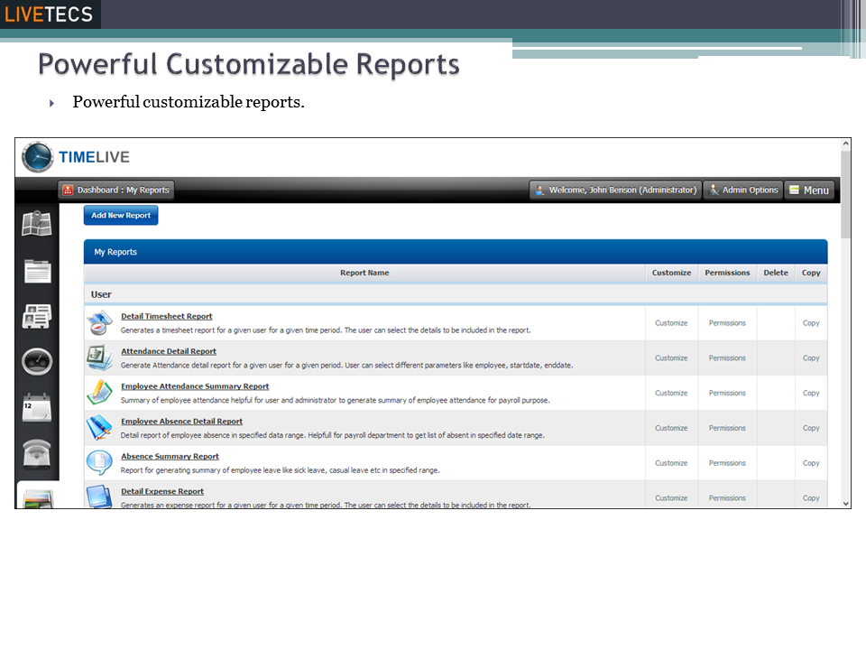 Customizable Reports