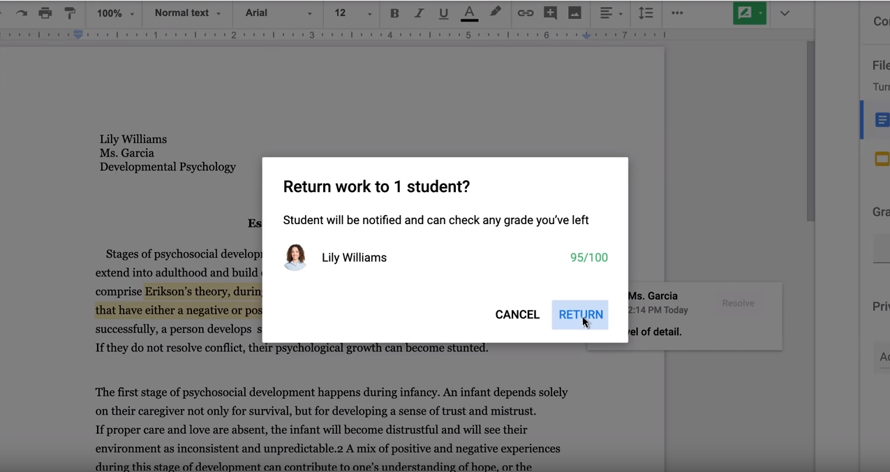 Google Classroom Software - Google Classroom grading submission