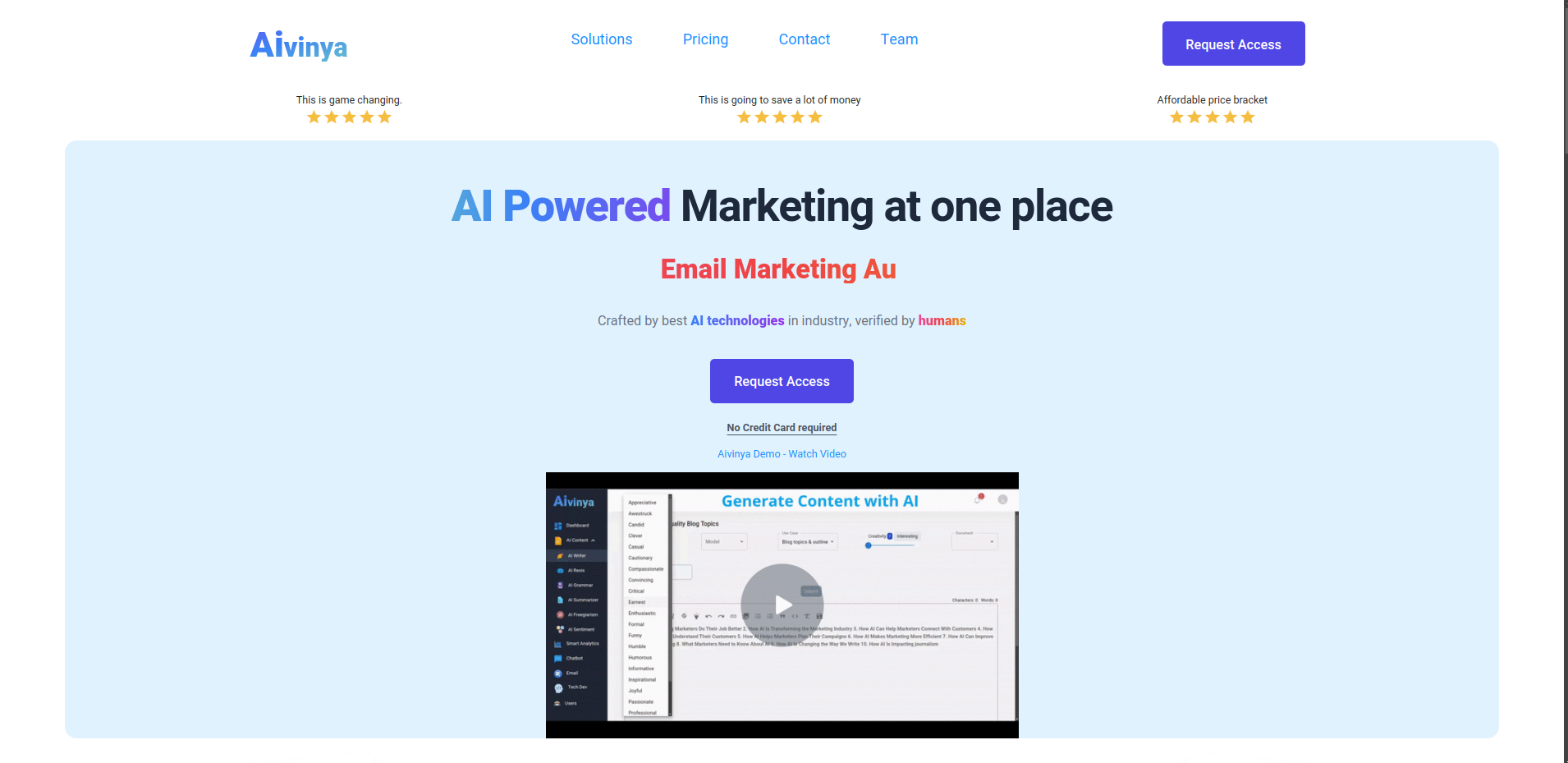 AIvinya AI powered marketing