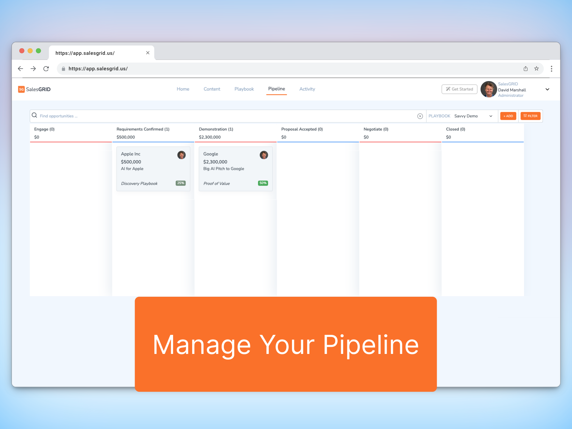 Manage Your Pipeline