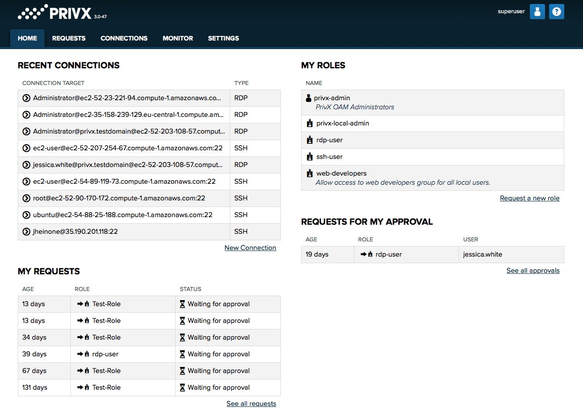 PrivX homepage