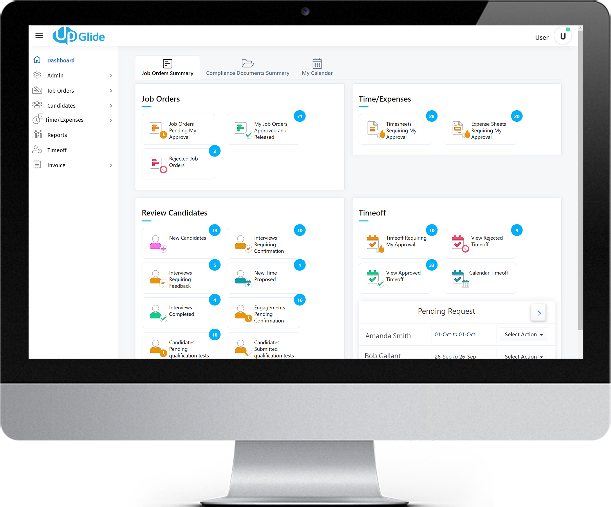 Dashboard View - Manage all workforce activities.