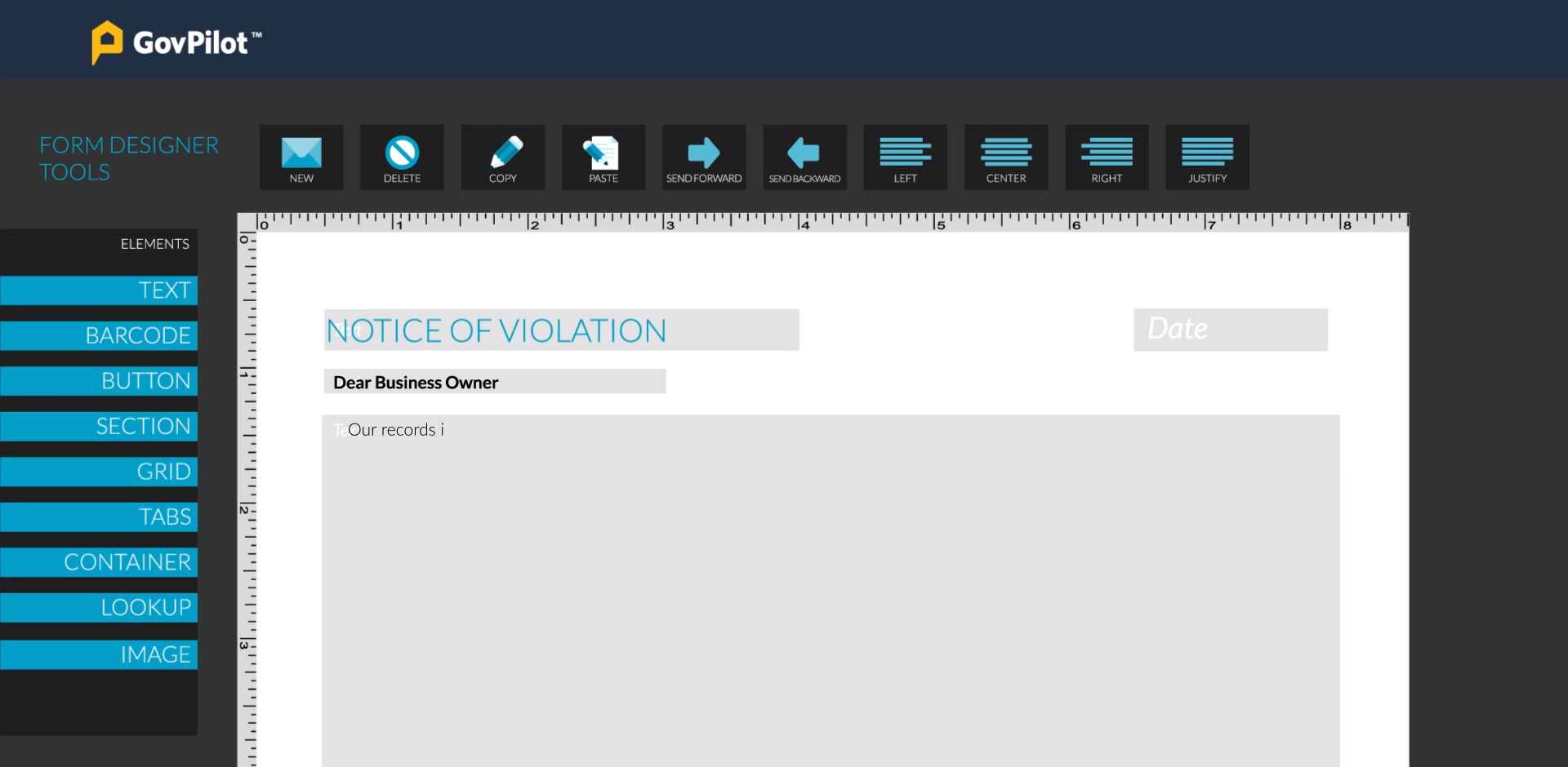 GovPilot Software - GovPilot form designer screenshot