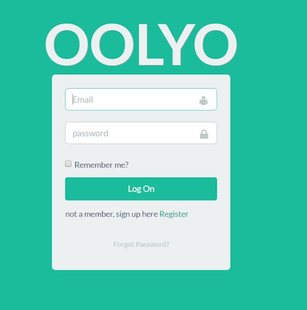 Oolyo screenshot: Oolya user login page