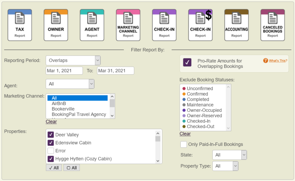 Bookerville Software - Full Reporting