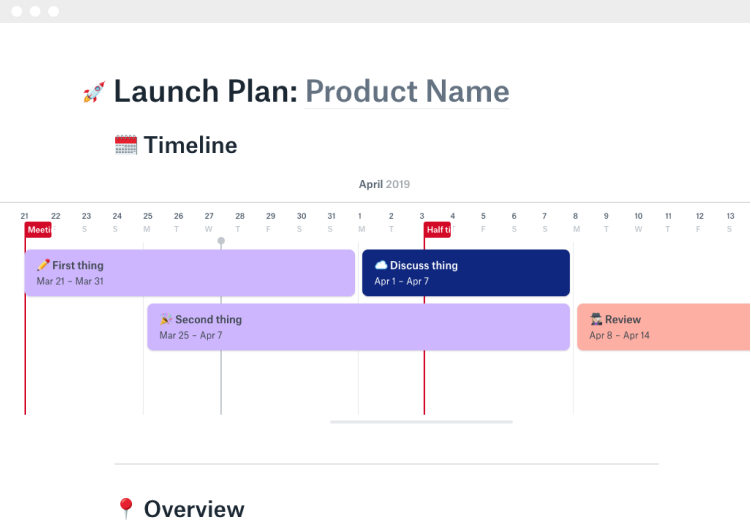 Dropbox Paper product launch plan template