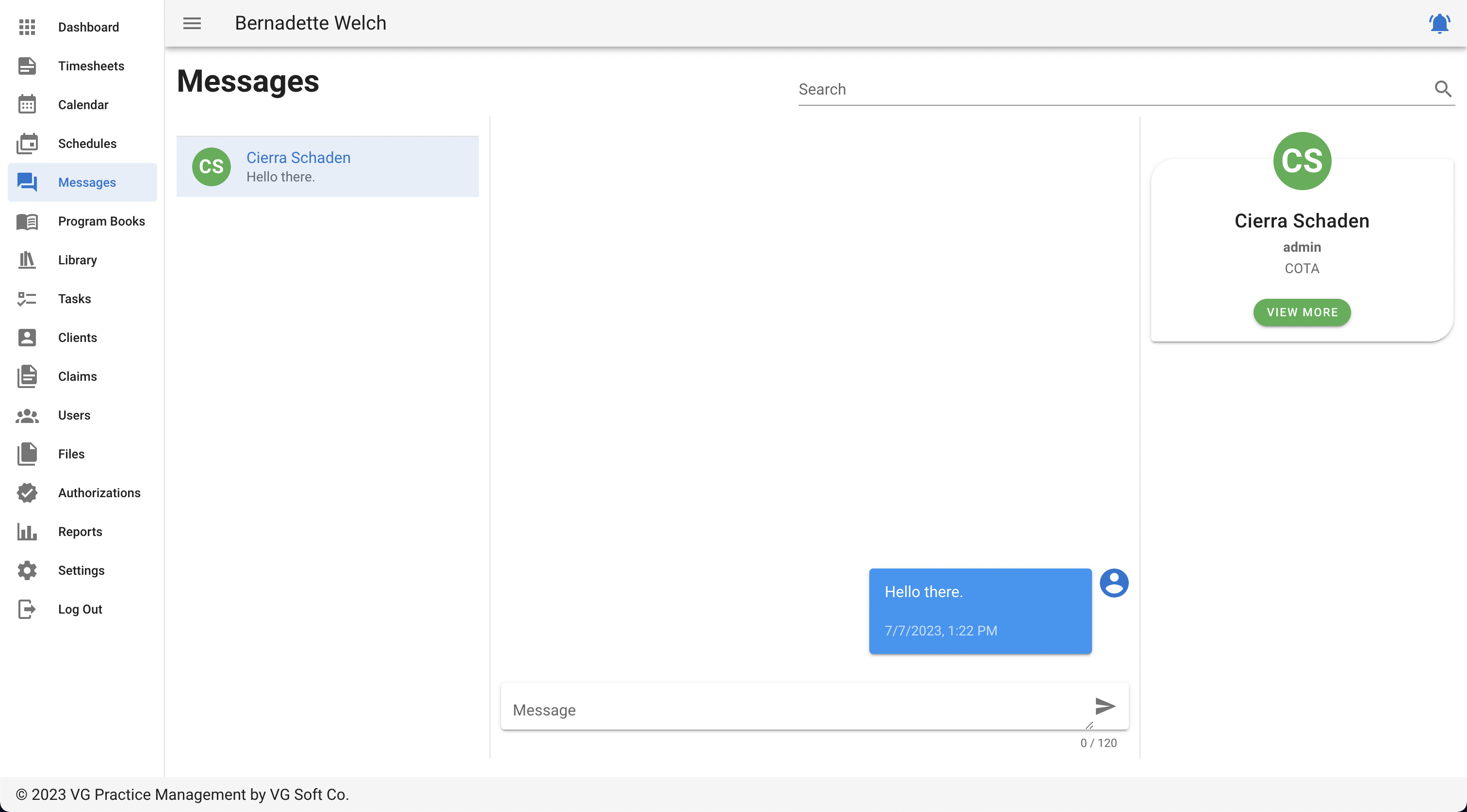 VGPM screenshot: VG Soft Chat