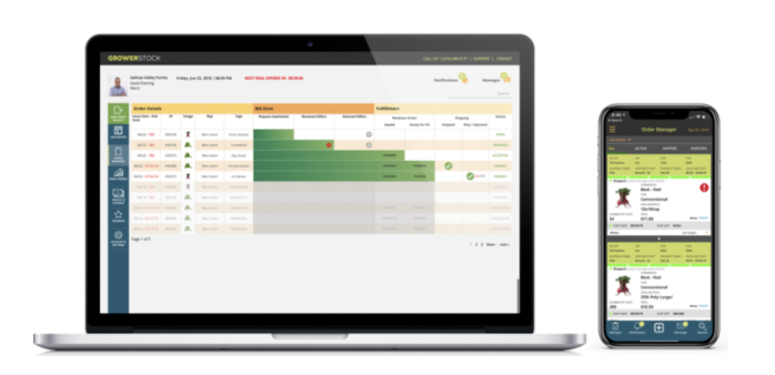 Growerstock platform is available via the web and on your iPhone