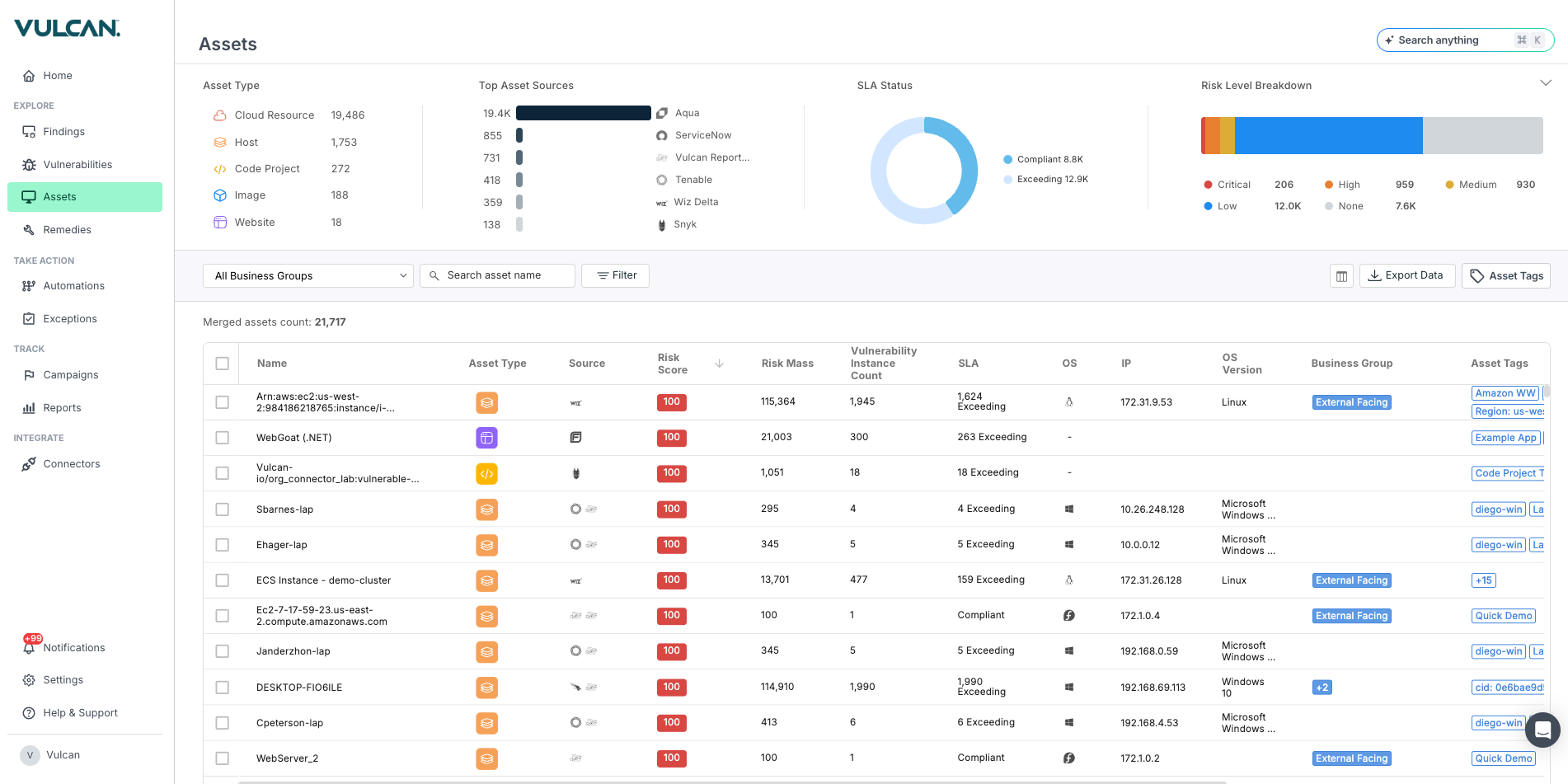 Vulcan Cyber Software - The Vulcan Cyber ExposureOS - Assets