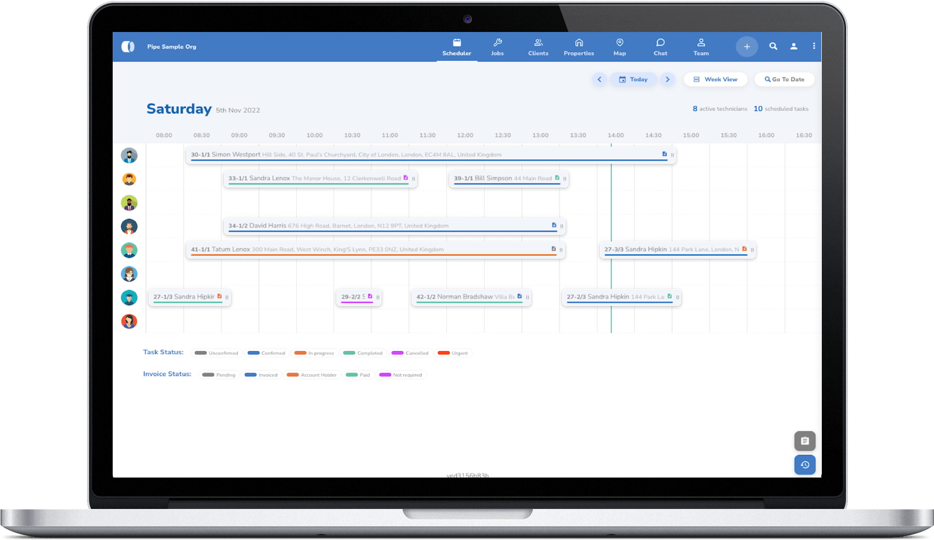 Pipe App screenshot: Pipe App scheduled tasks