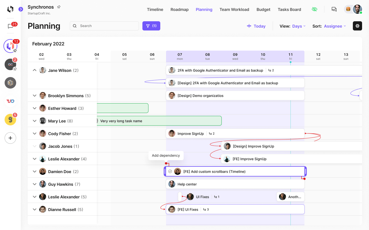 Generate a timeline for the project