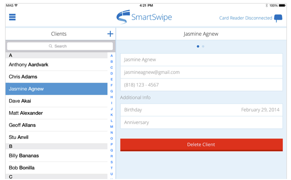 Access client details