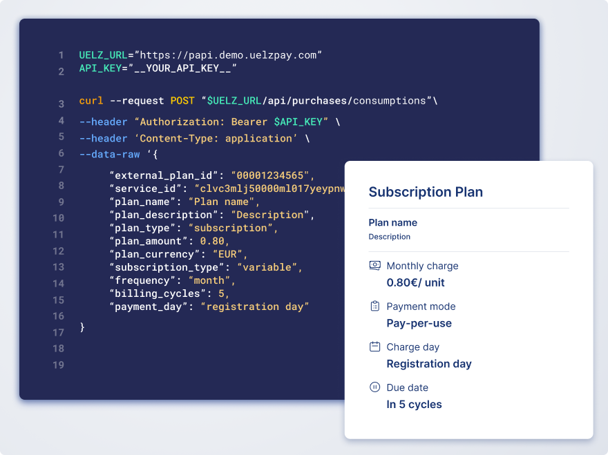 Uelz screenshot: Uelz subscription plan 