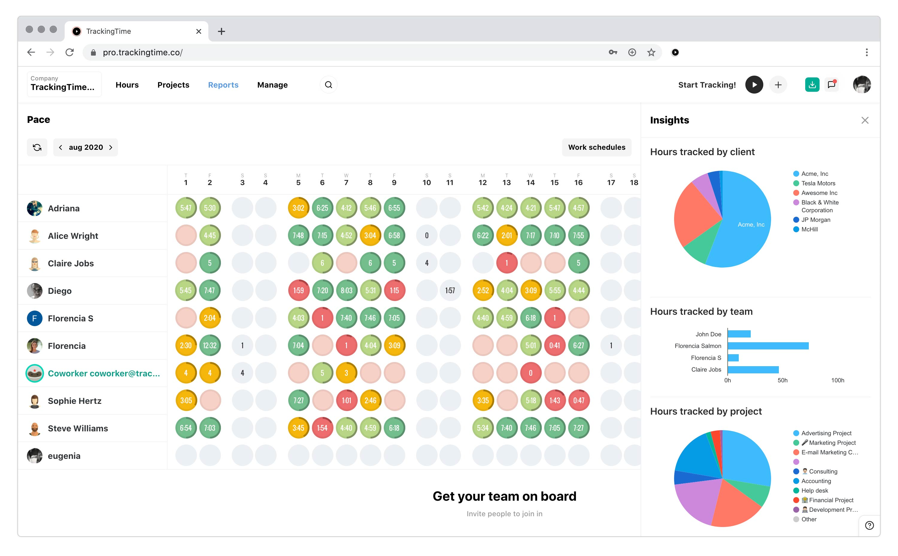 trackingtime export data