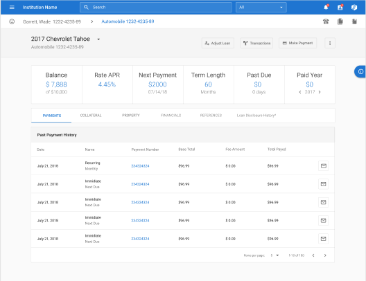 GOLDPoint Systems payments history screenshot