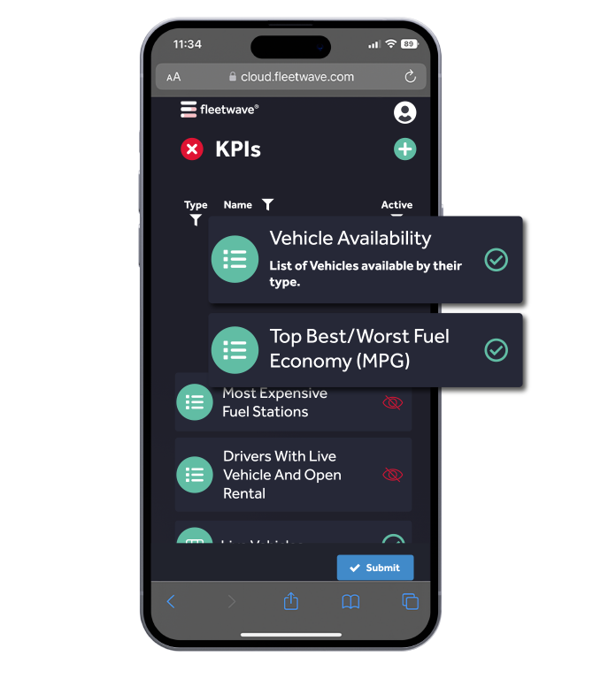 FleetWave screenshot: Giving your technicians the flexibility to view and manage allocated tasks – whether in the workshop or out in the field – your people can quickly record activities, add stock, track time, view repair records and much more.