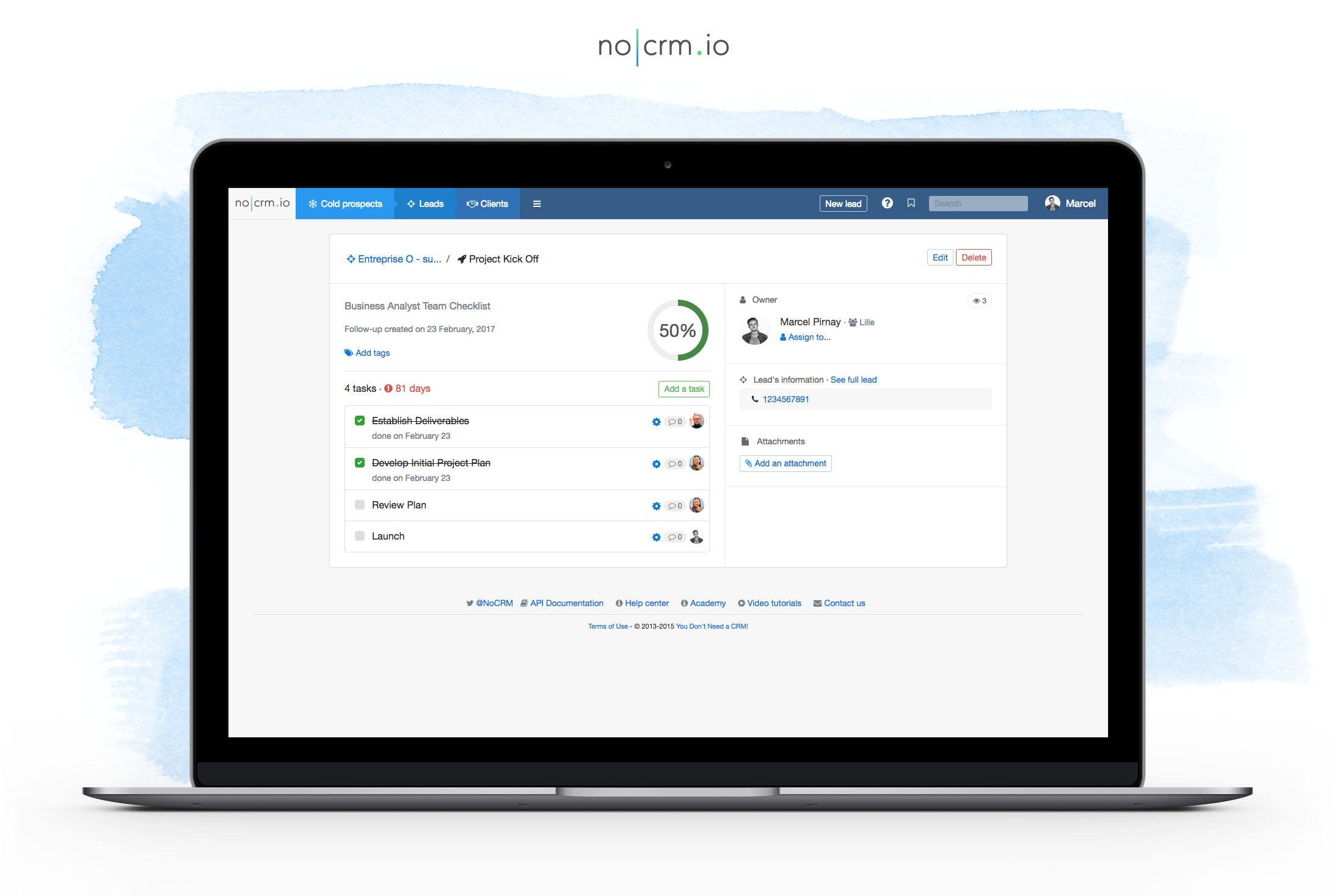noCRM.io Software - Manage the post-sales process