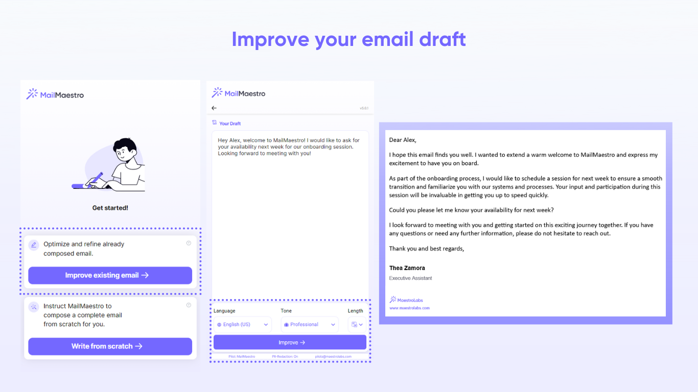 Improve your email drafts