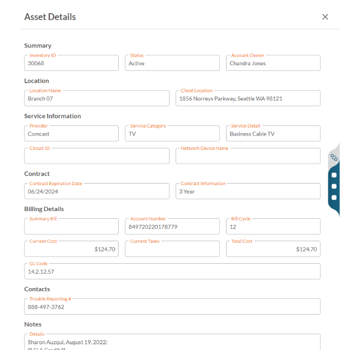 zLinq Software - zLinq asset breakdown