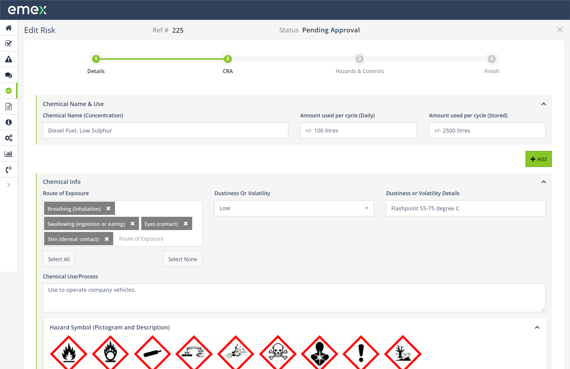 Configure dynamic risk assessments based on your organisation’s template requirements for any activity, equipment, chemicals, etc.