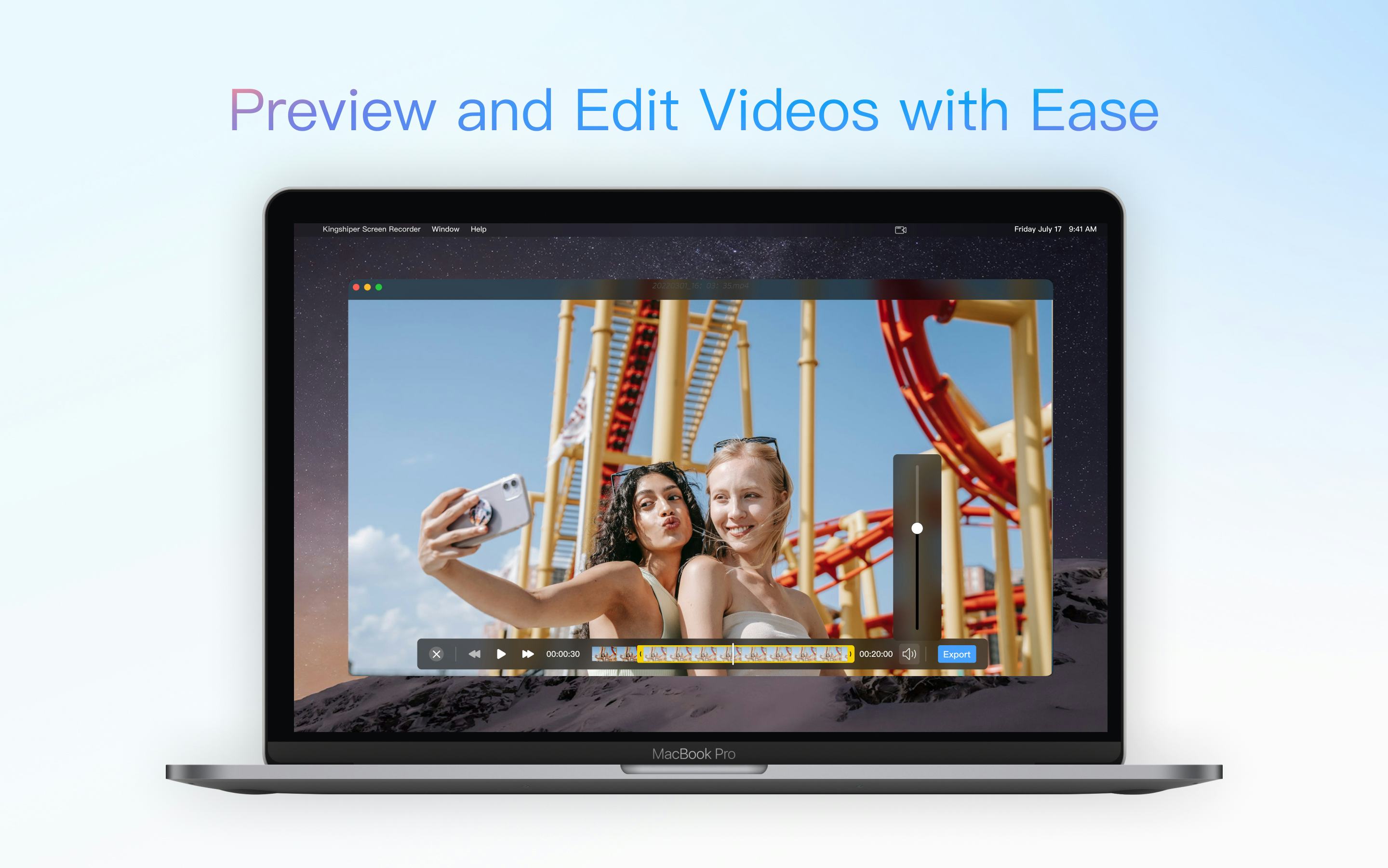 Kingshiper Screen Recorder for Mac Software - Preview and Edit Videos with Ease