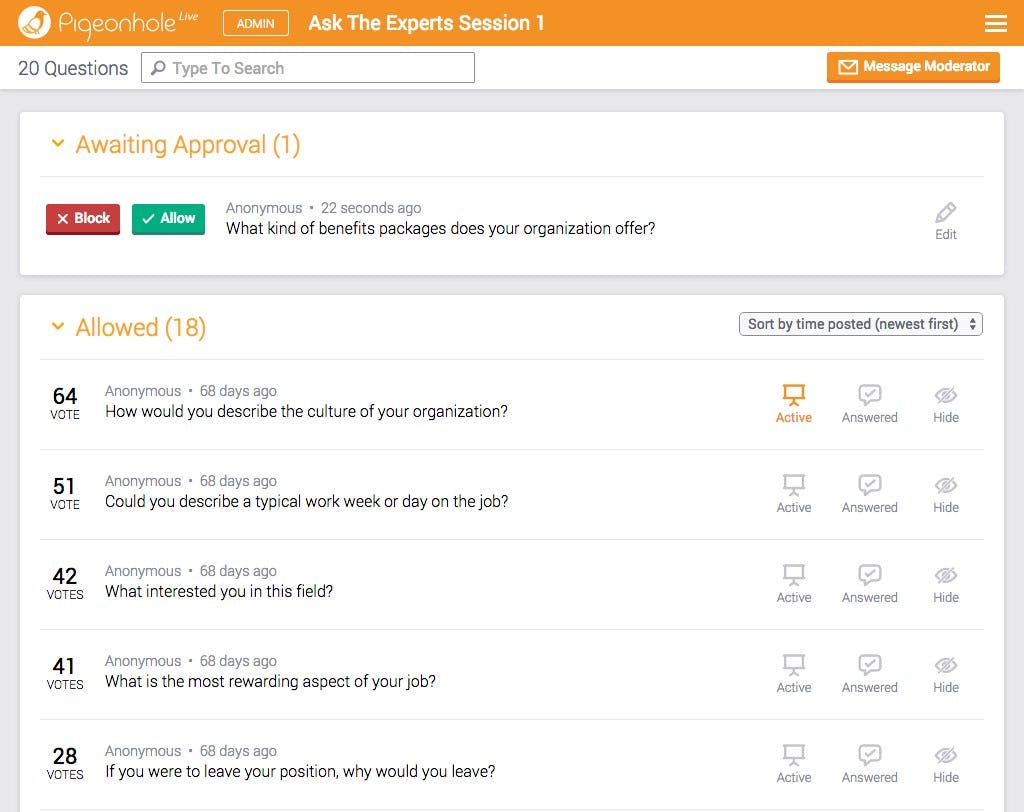 Pigeonhole Live Software 2023 Reviews, Pricing & Demo
