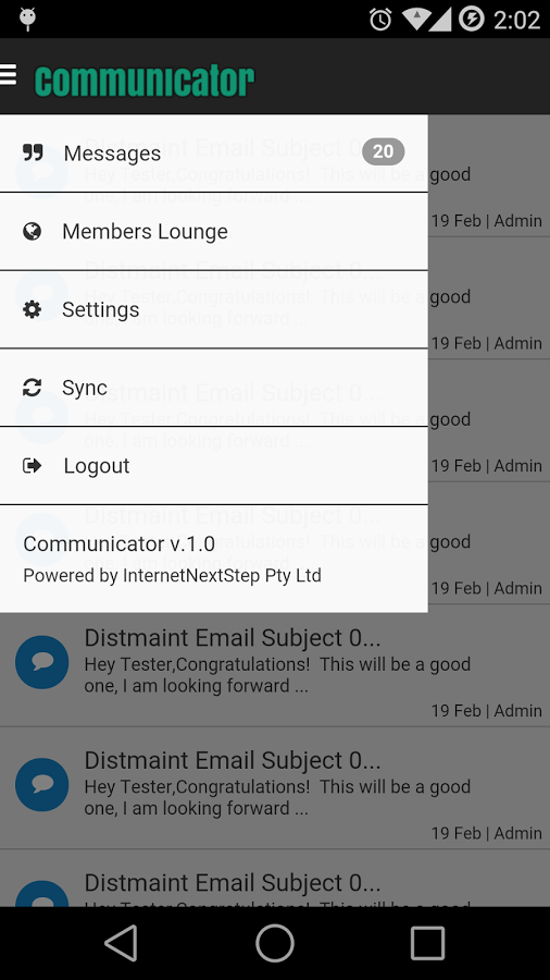 With the Communicator app, users can view messages and access the 'members lounge'