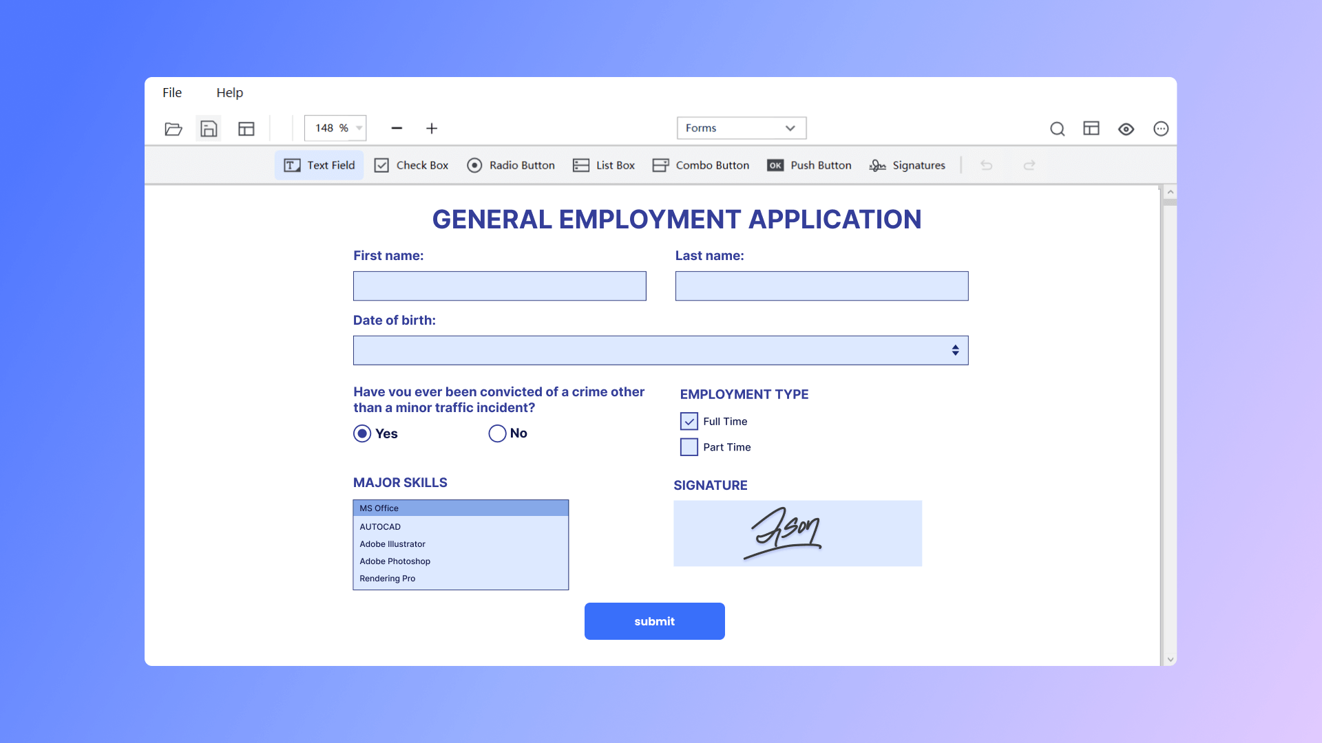 ComPDFKit PDF Form Function