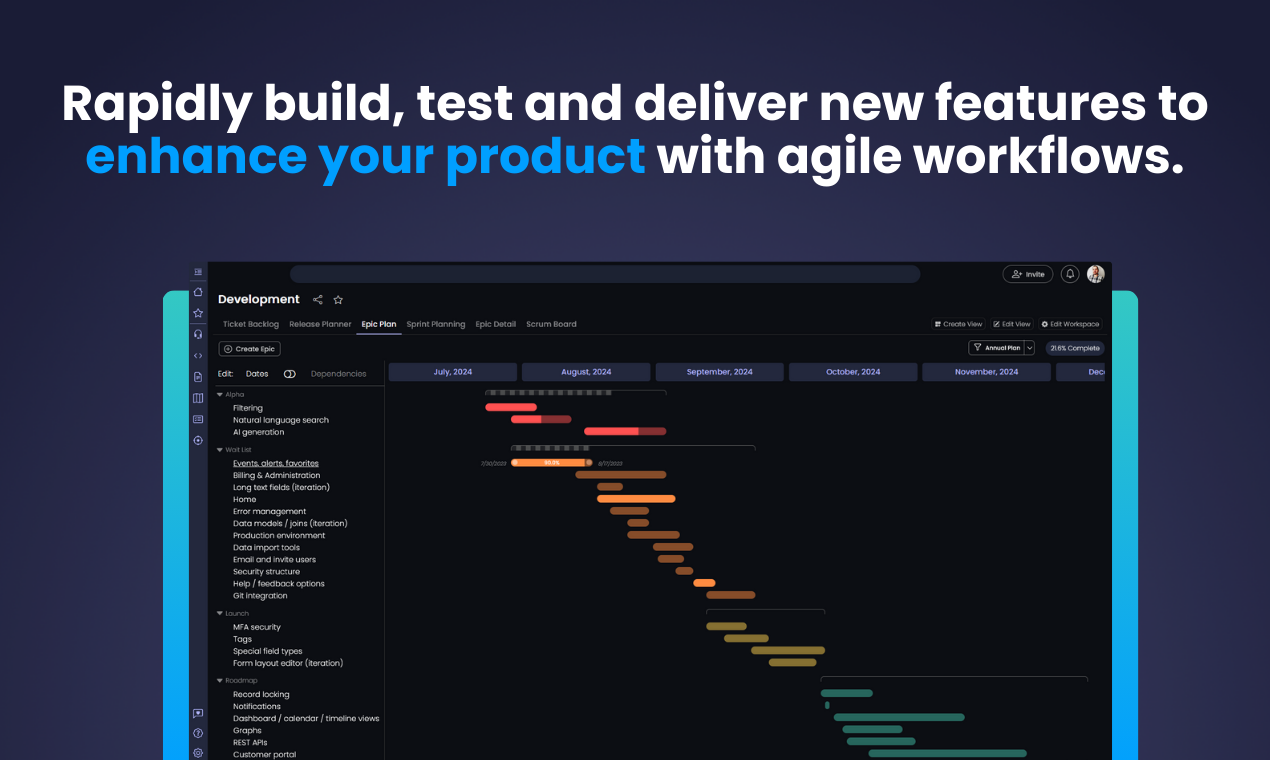 Rapidly develop and rollout new product enhancements. Complete quality testing of new releases and then deploy the product to customers to repeat the innovation cycle.