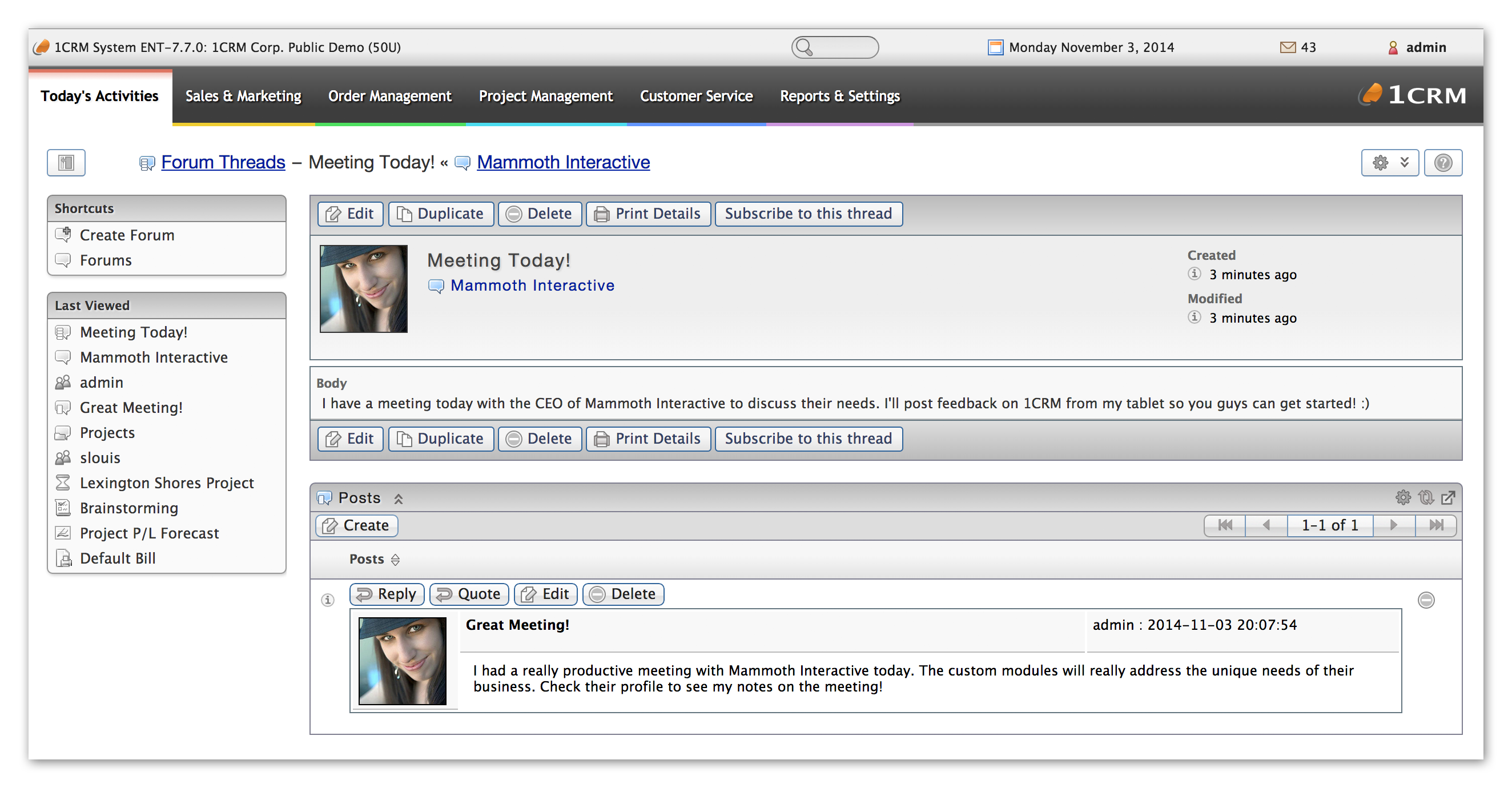 1CRM Forum