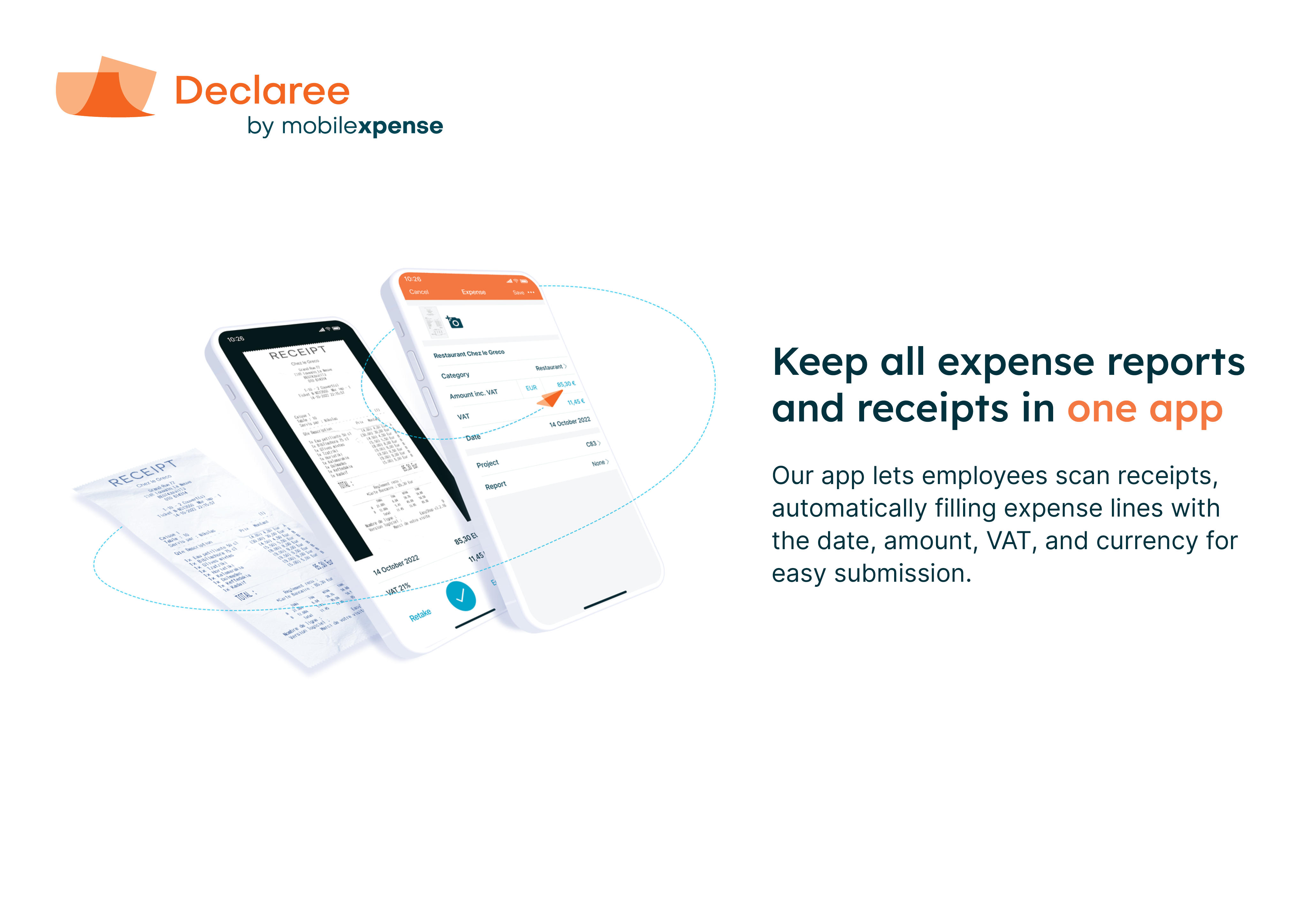 Never lose another receipt. Our app allows employees to scan receipts, add mileages and daily allowances, and submit travel and expense reports.