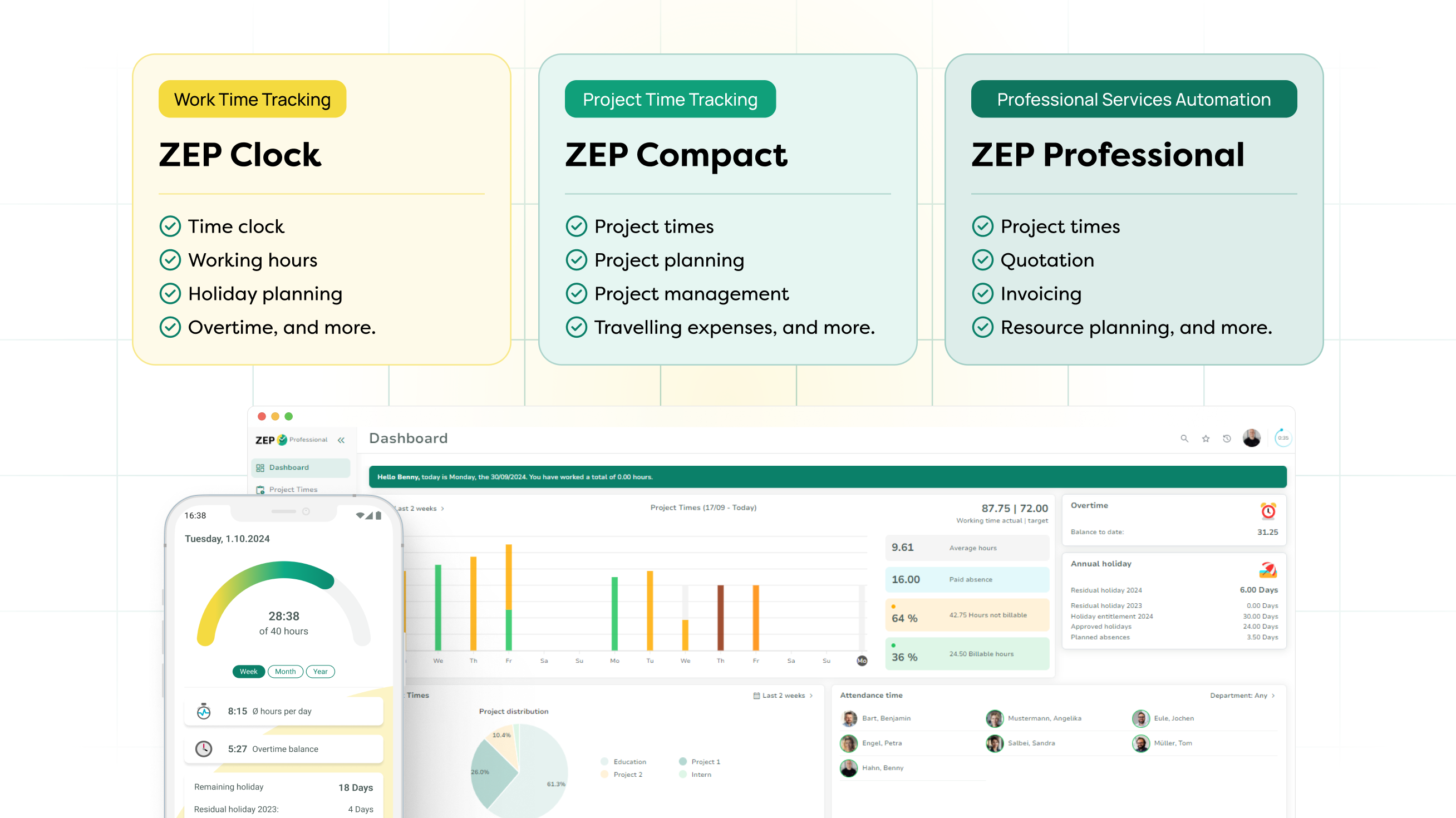 ZEP screenshot: Find the ZEP plan that suits your company
