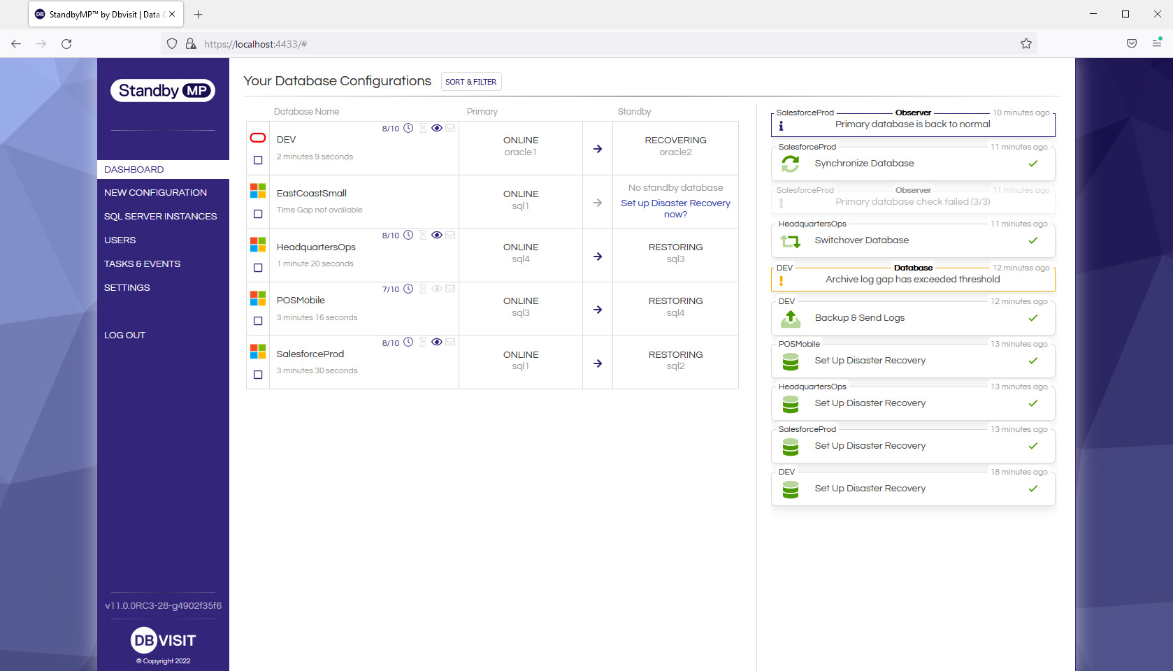 Dbvisit Standby screenshot
