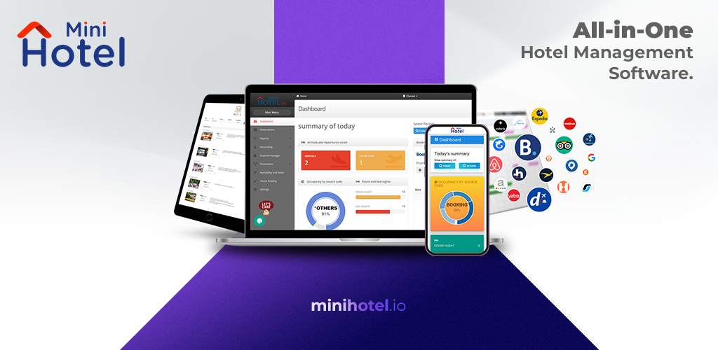 Mini Hotel PMS screenshot: Available in Android and iOS