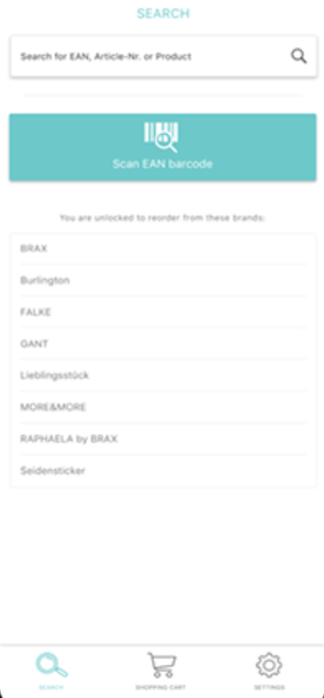 Fashion Cloud screenshot: Fashion Cloud search functionality