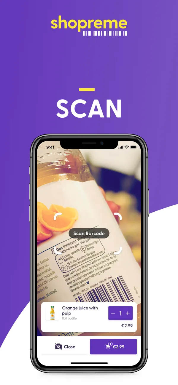 Scan products with the smartphone