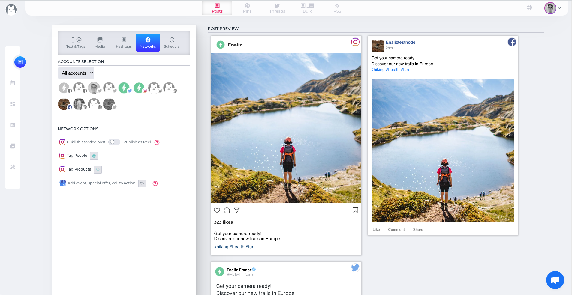 SocialPika screenshot: Posts Composer
