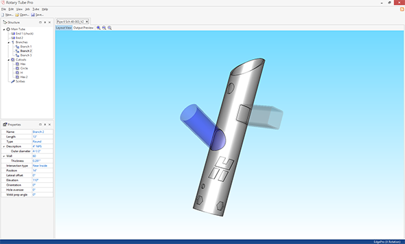 Rotary Tube Pro screenshot: Rotary Tube Pro layout view