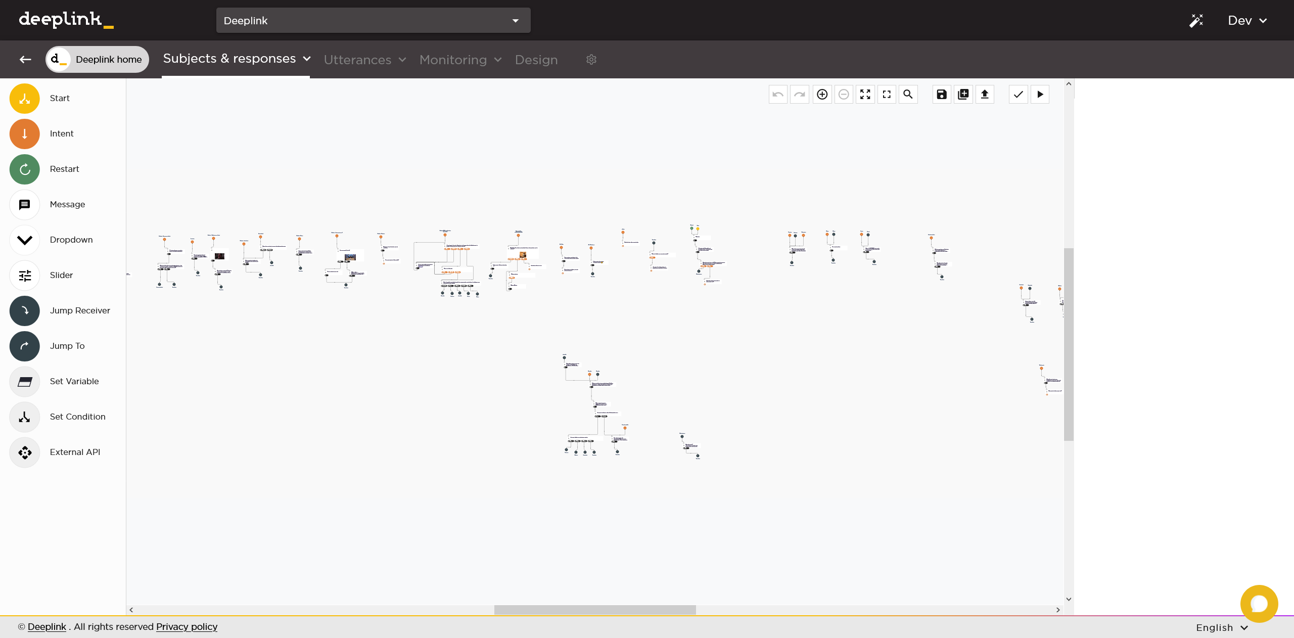 deeplink.ai screenshot: deeplink.ai dialogue editor