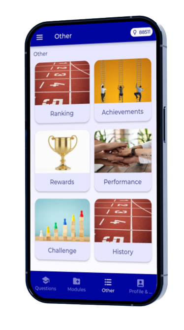 Knowledge Gym gamification features