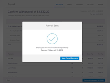 Square Payroll Software - Employees can view a payroll summary, and receive direct deposits