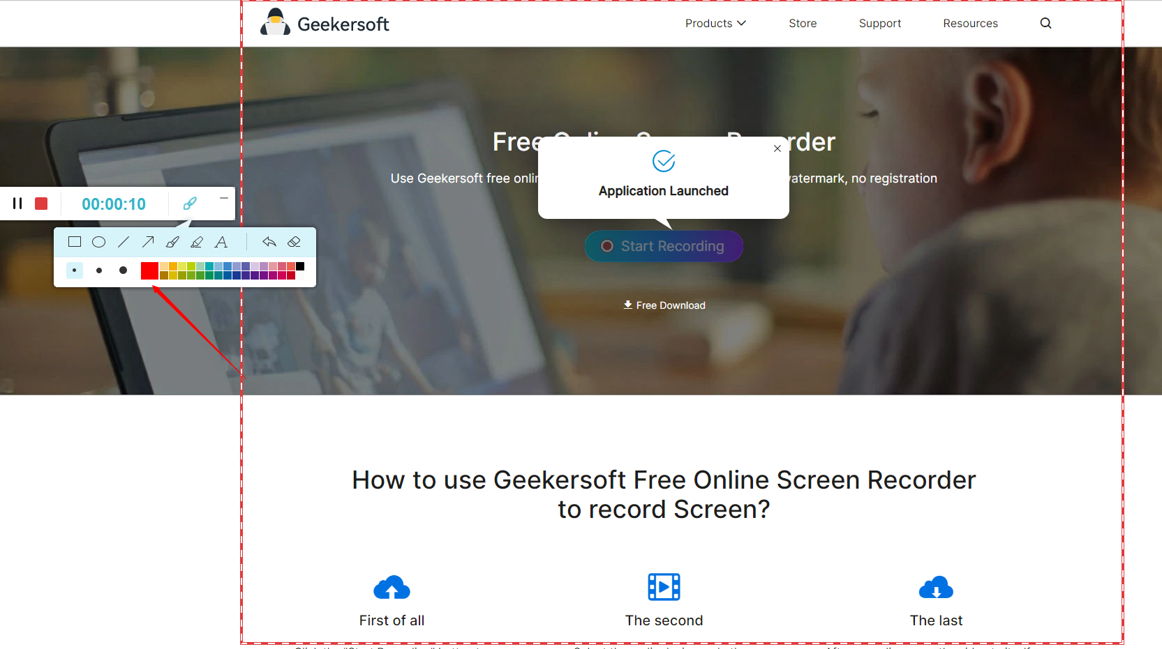 Geekersoft Free Online Screen Recorder Software - 3