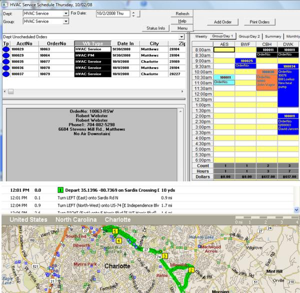 View data and information through ServMan’s dispatch board