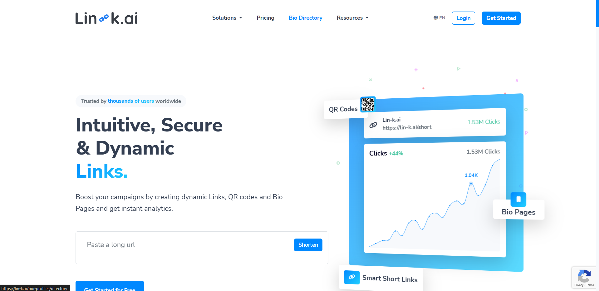 Lin-k.ai screenshot: Homepage