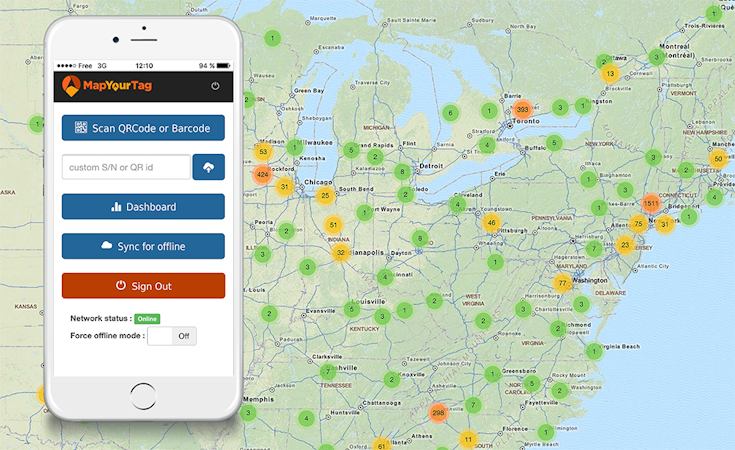 MapYourTag screenshot: Fixed Asset tracking from your smart phone