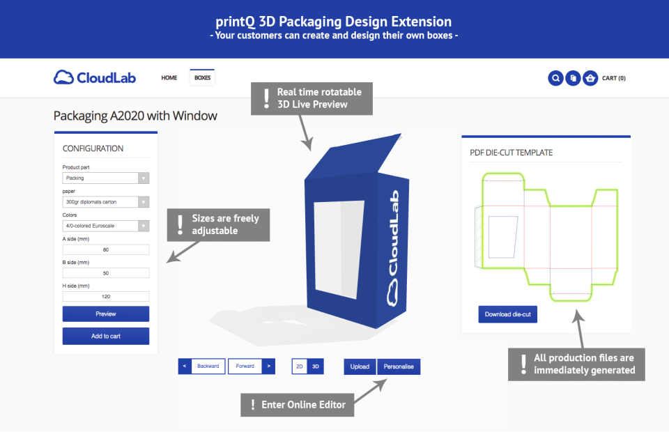 printQ Software - printQ 3D packaging design