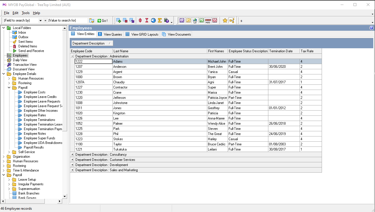 MYOB PayGlobal Software - MYOB PayGlobal Employee Details